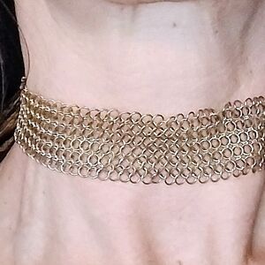 Vintage Gold Metallic Chainmail Choker